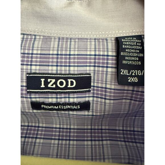 Izod Premium Essential Men’s Button Down Long Sleeve Purple Blue 2XL - Picture 4 of 6
